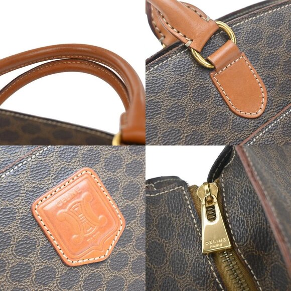 CELINE Logo Macadam Pattern Hand Bag PVC Leather GHW Made in Itay 83KB264 - Picture 9 of 15